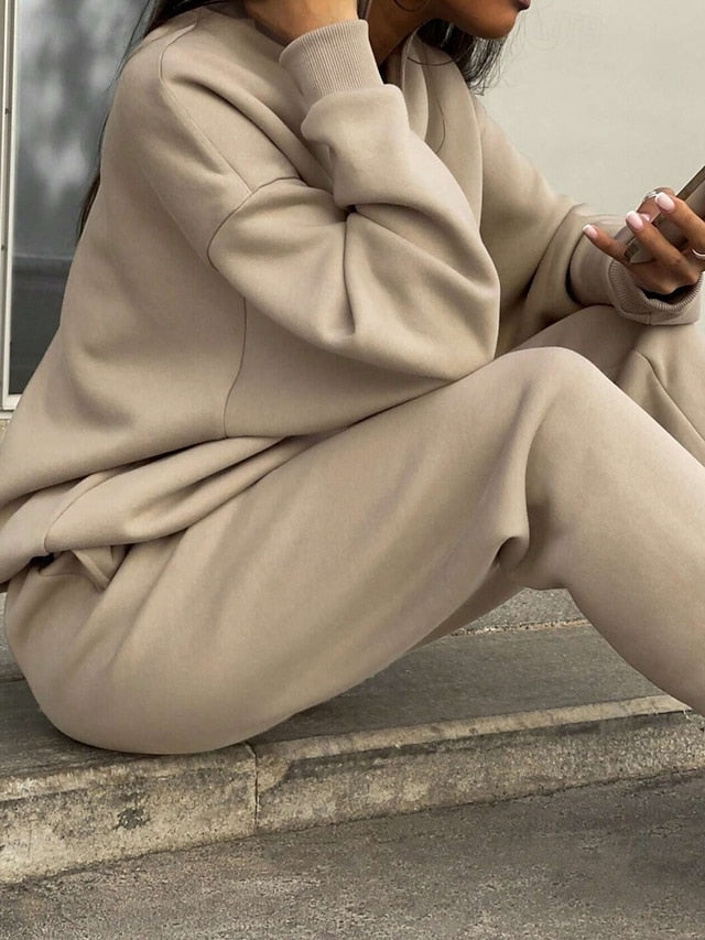 Women's Two Piece Sets Tracksuit Pants Sets Long Sleeve