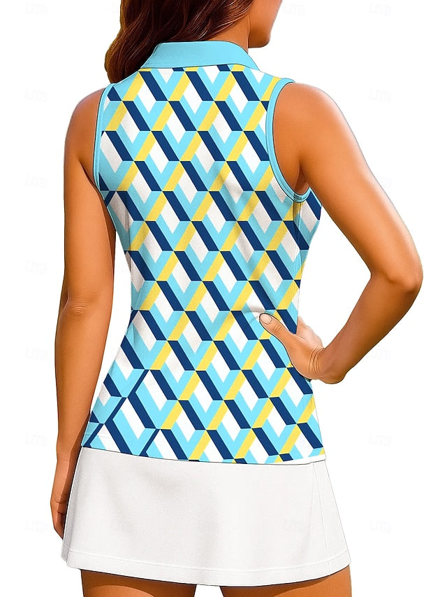 Women's Geometric Plaid Checkered Contrast Color Workout