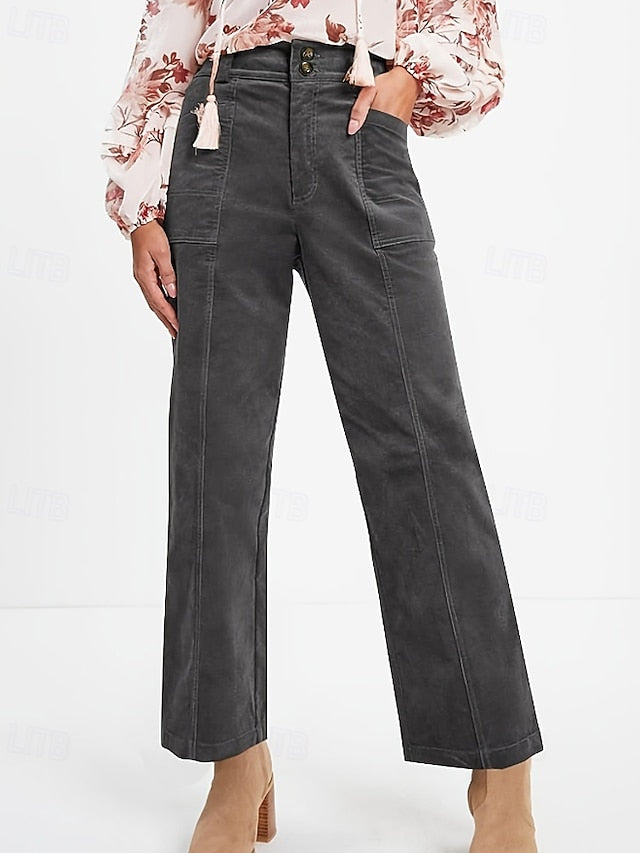 Women's Chinos Straight Casual Full Length Medium Waist