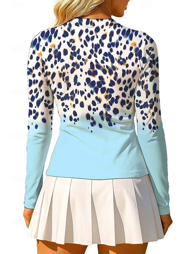 Women's Leopard Gradient Sport Shirt Tennis Shirt Tennis