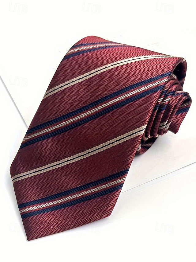 Striped Paisley Necktie and Silk Classic Men's Tie