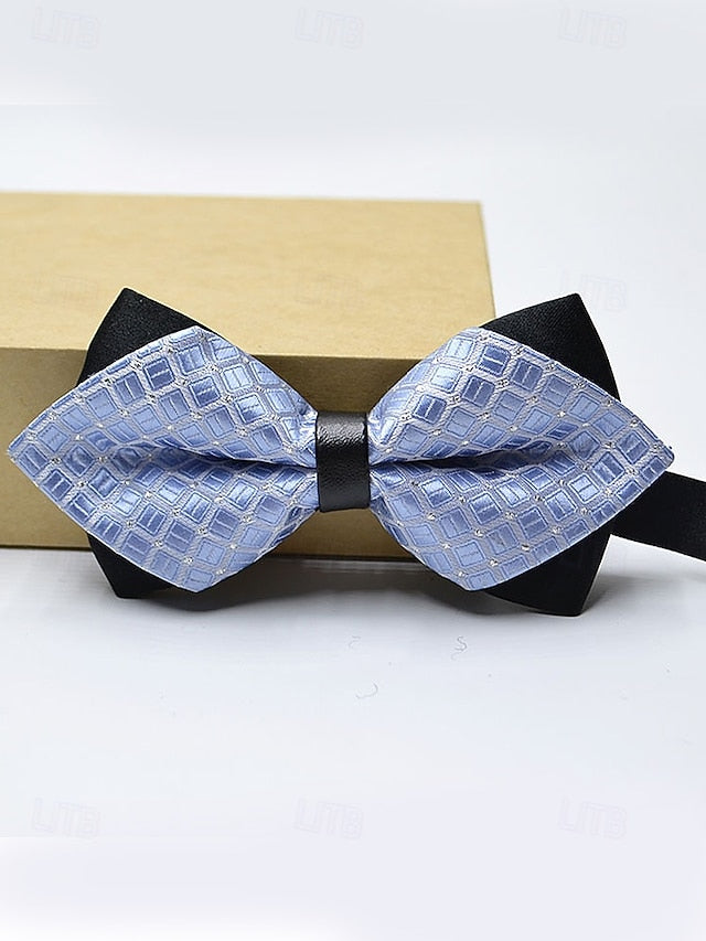 Pattern Tie with Christmas Geometric Bow Men's