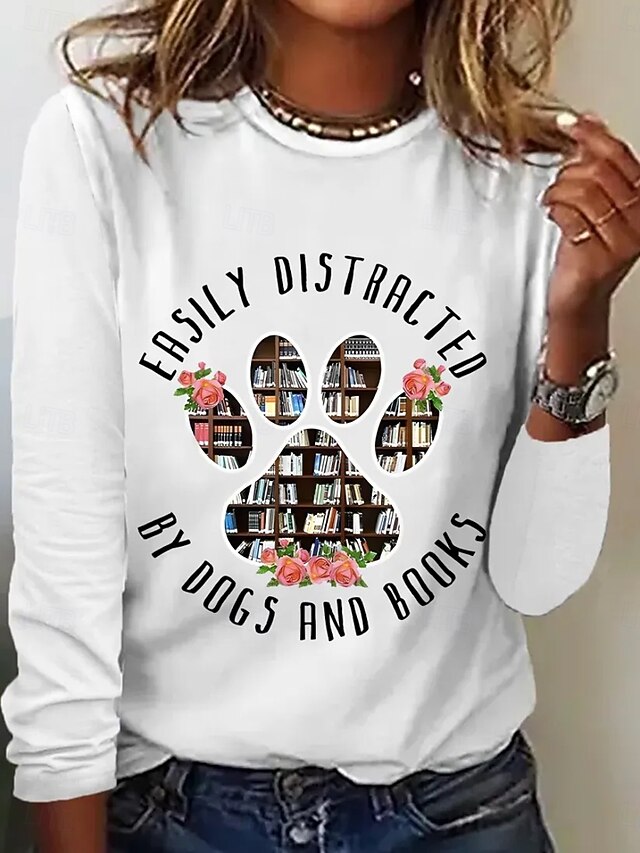Women's T Shirt Print Floral Graphic Letter Vintage Fashion