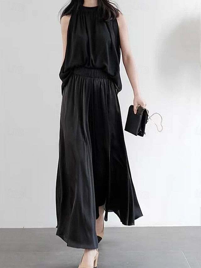 Women's Wide Leg Chinos Swing Elegant Vacation Vintage Full