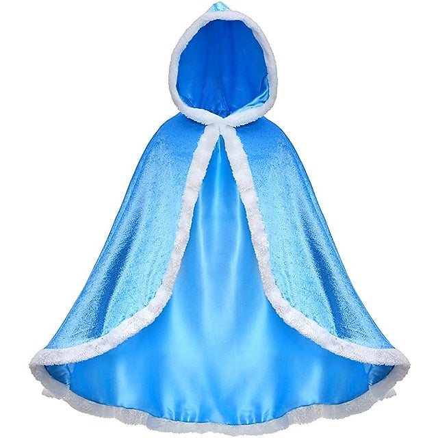 Cape With Hooded Set Elsa Cloak Dress Princess Tulle Crown