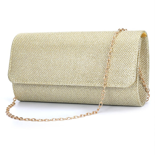 Glitter Elegant Women's – Clutch Evening Purse Silver