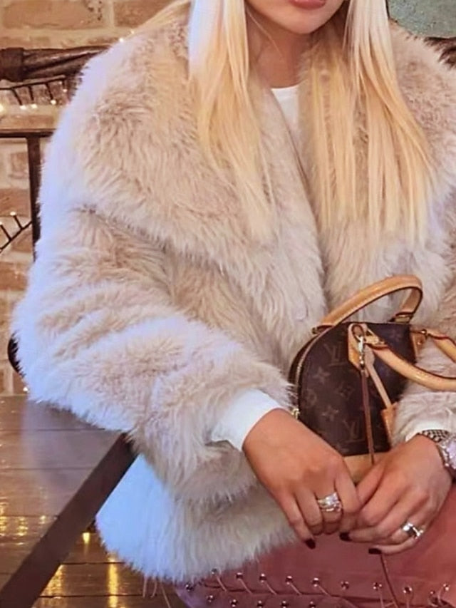 Coat Fur Women's Furs Warm Leathers Comfortable Faux