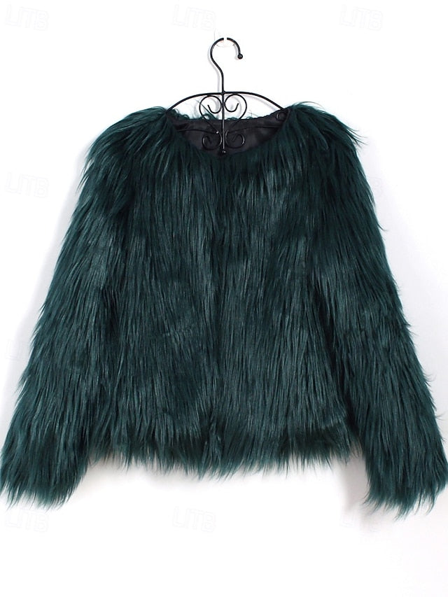Women's Comfortable Coat Furs Faux Fur Leathers Warm