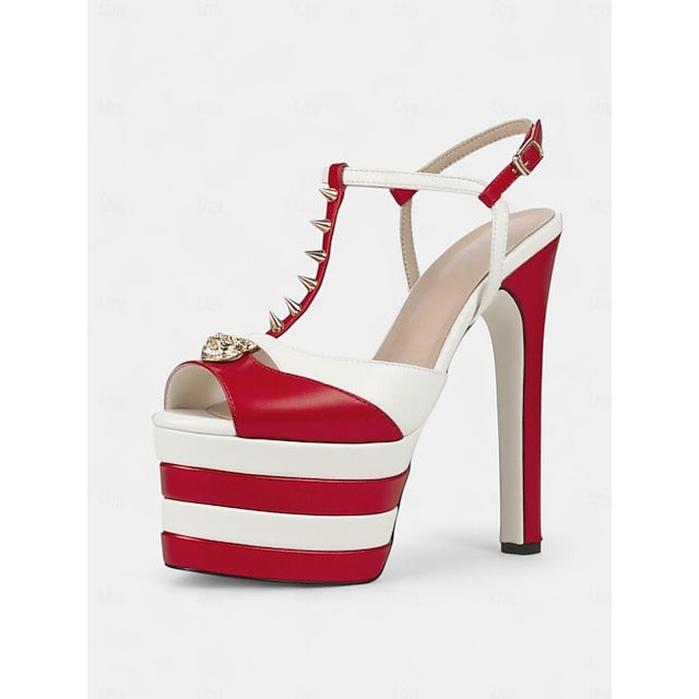 Women's Metallic Heels Platform Edgy and High - Gold Silver