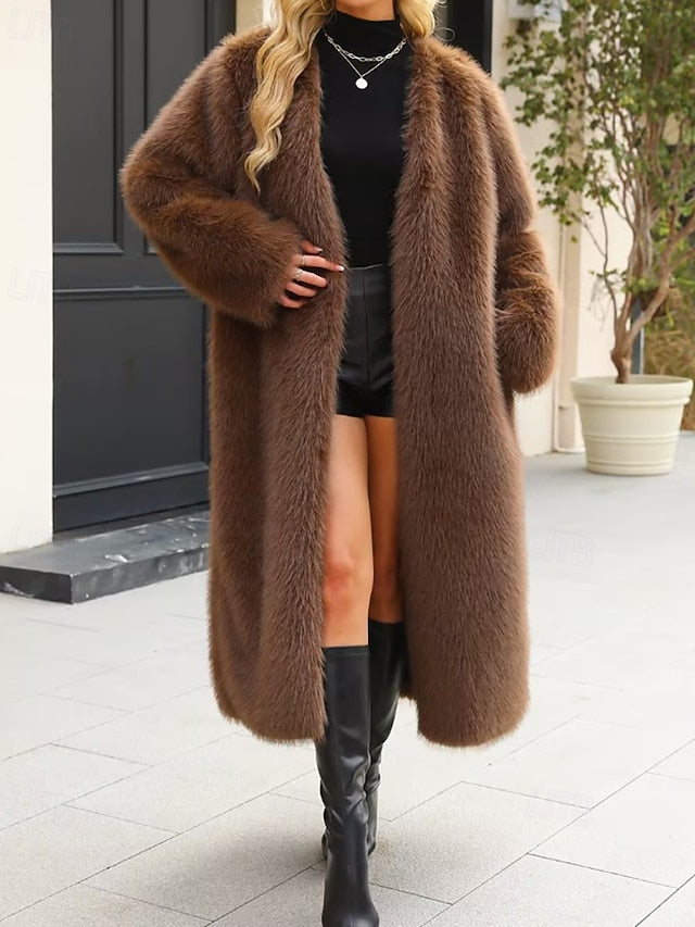 Warm Furs Fur Faux Women's Coat Comfortable