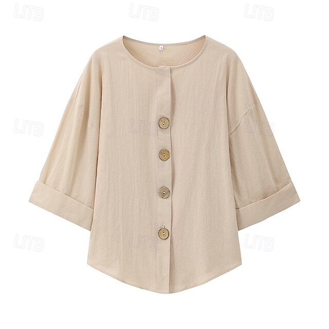 Women's Shirt Linen Shirt Summer Shirt Beach Shirt Buttons