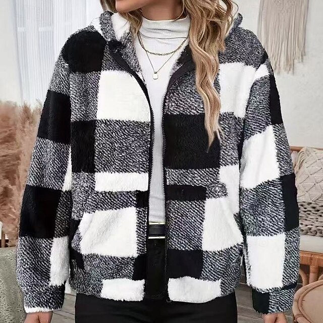 Women's Fleece Jacket Winter Coat Thick Warm Zip Up Long