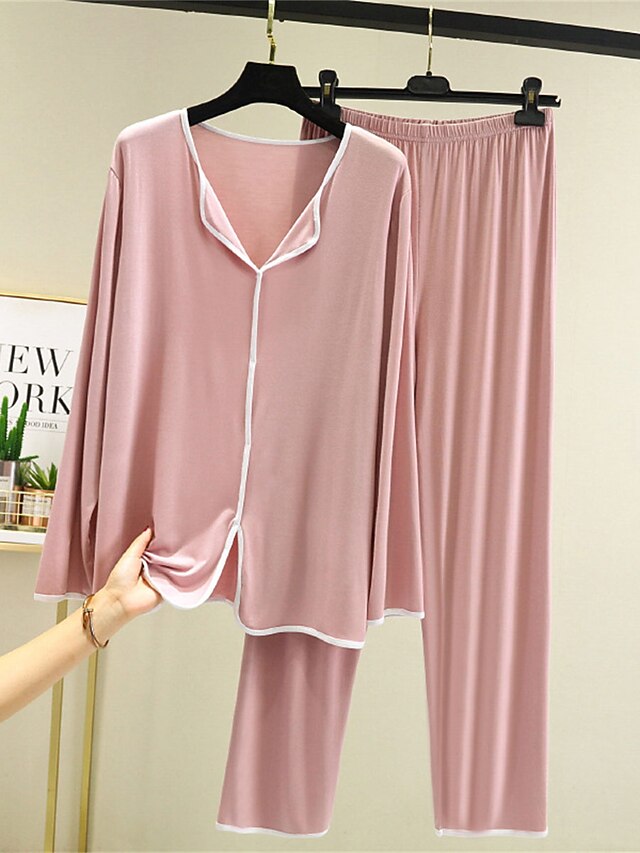 Women's Pajamas Pajama Top and Pant Sets 2 Pieces Pure