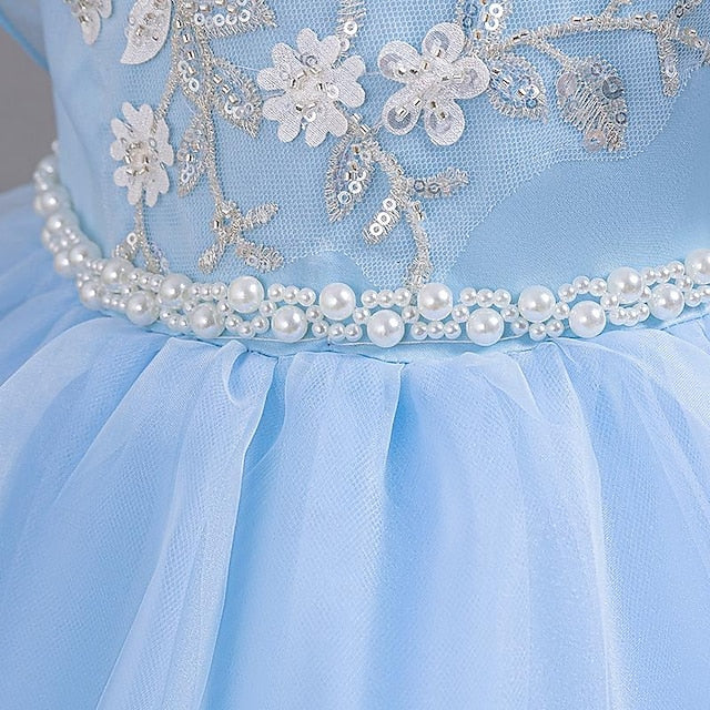 Sequin Dress Sleeveless Girls' Kids Party Floral Wedding