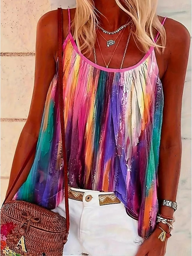 Women's Camisole Tank Top Tie Dye Bohemia Vintage Daily