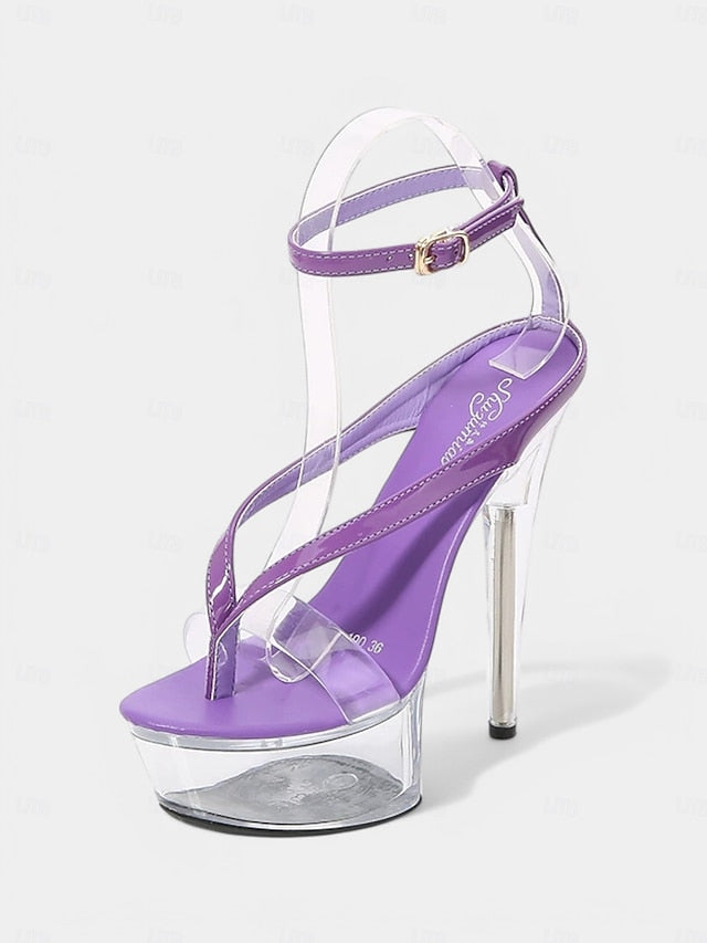 Heel Sexy Lavender Platform – Clear Sandals Nightclub