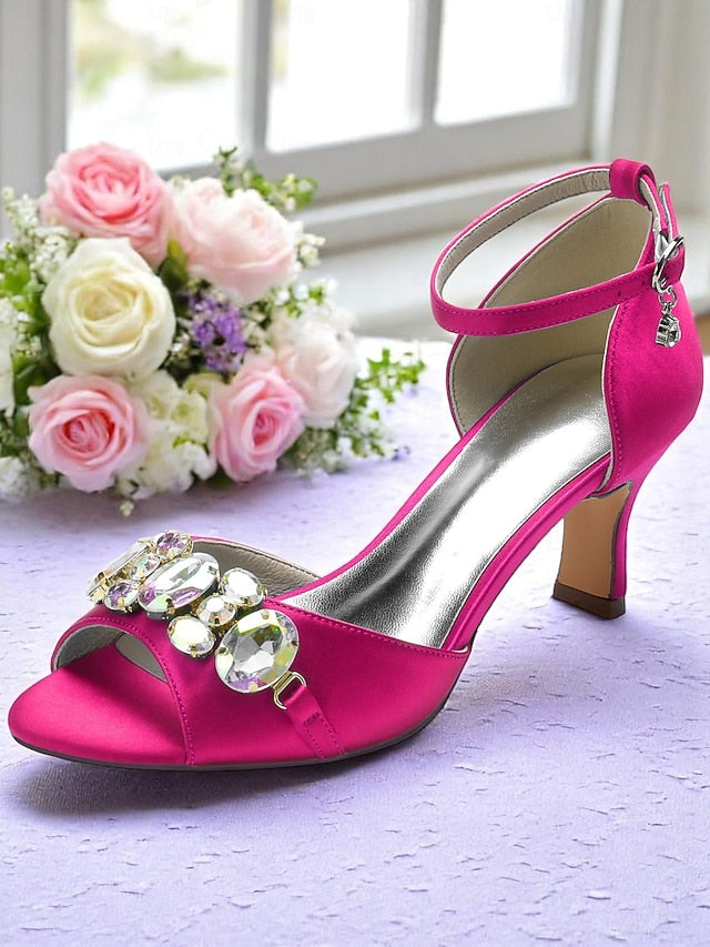 with Women's Strap Ankle Toe Heels Satin Black and Open