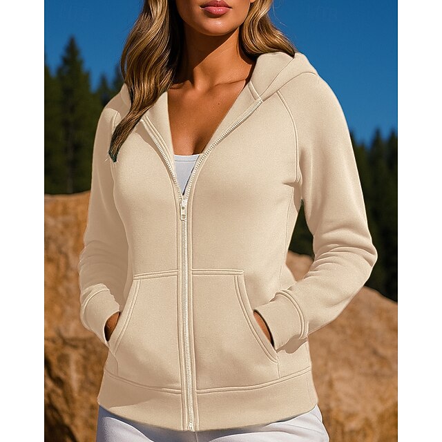 Women's Outdoor Jacket Hooded Sweatshirt Long Sleeve Top
