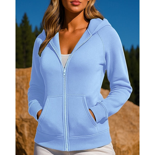 Women's Outdoor Jacket Hooded Sweatshirt Long Sleeve Top