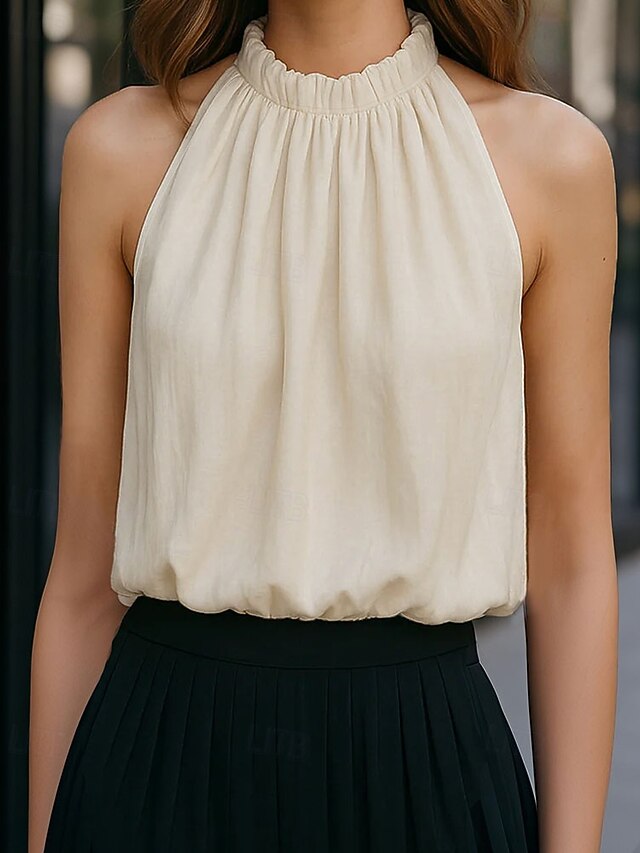 Women's T Shirt Blouse Solid Color Elegant Fashion