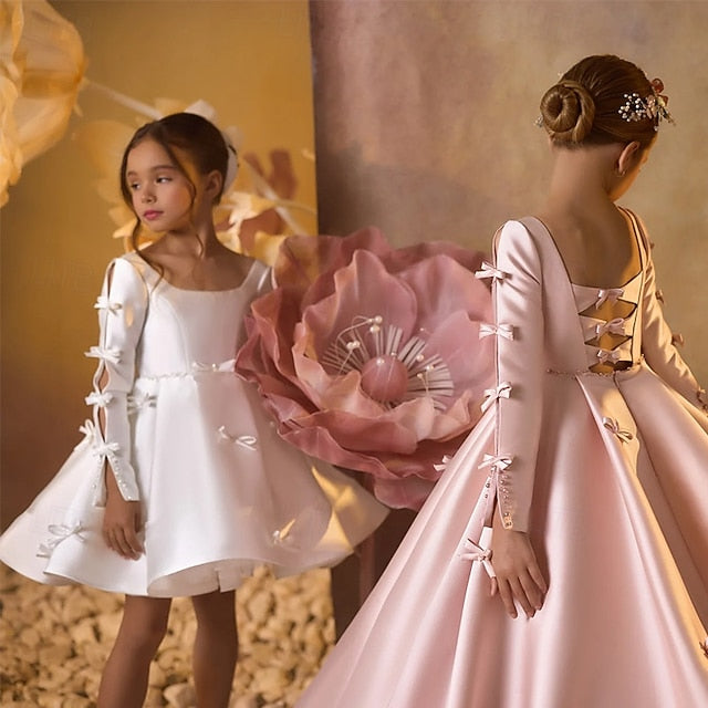 Flower Communion Girls' Party Dress First Girl Kids