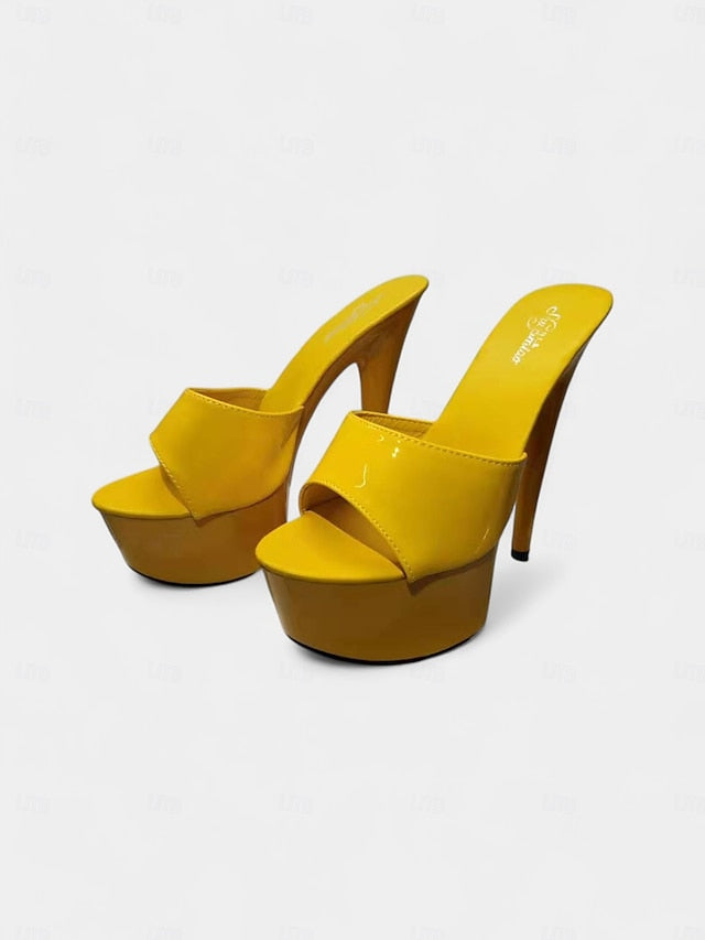 Platform Red Women's Leather with Patent Heels High