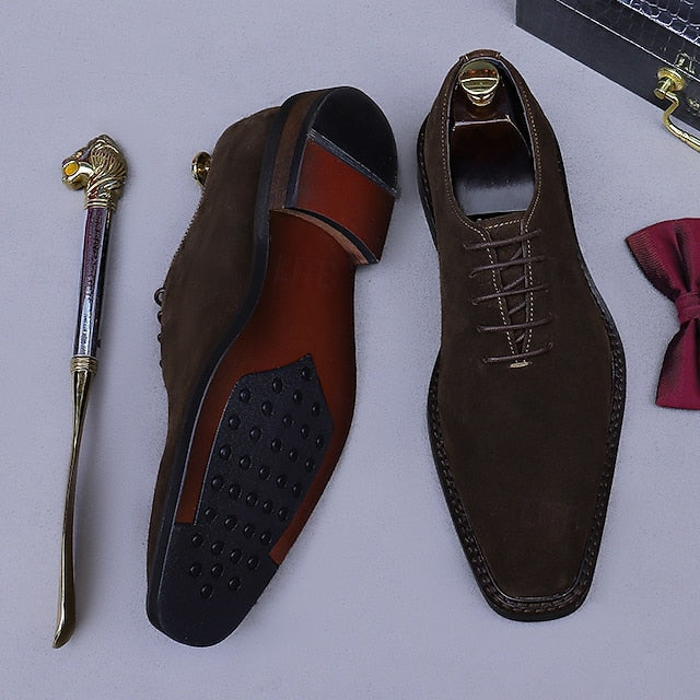 - Leather Suede Cowhide Oxford Genuine Shoes Men's