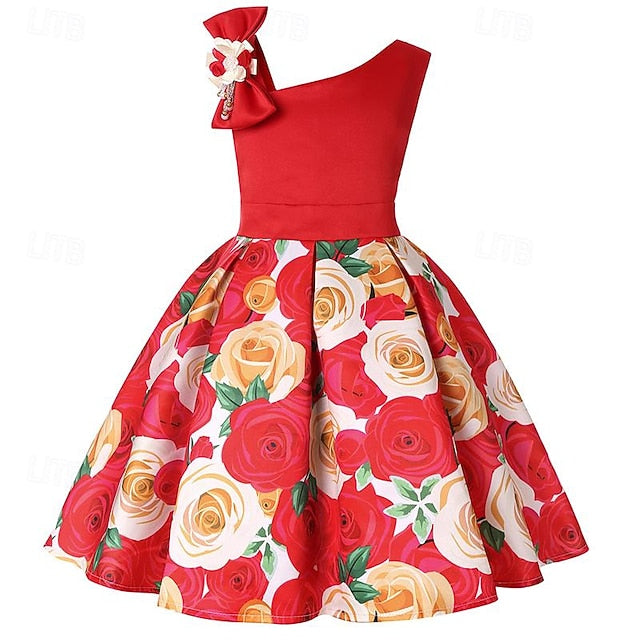 Flower Girls' Dress Party Easter Summer Sleeveless 3D