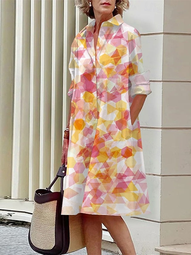 Women's Midi Dress Shirt Dress Casual Dress Fashion Modern