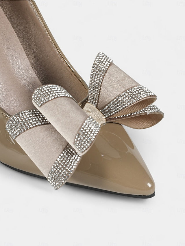 Pointed Leather - High Toe Heel Women's Pumps Nude Patent