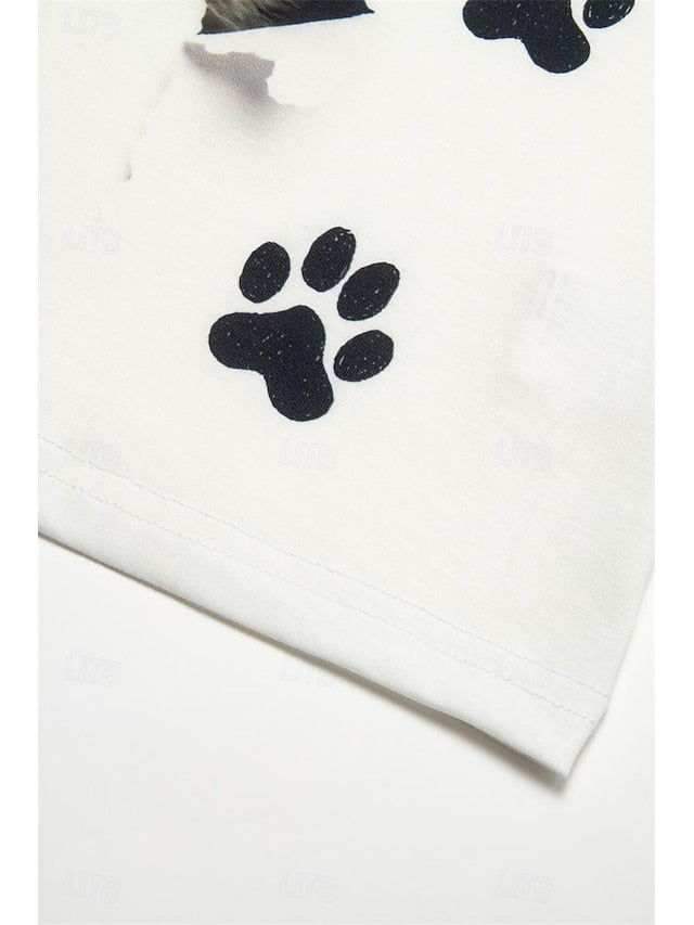 Women's T Shirt Basic Cat Print Short Sleeve Regular Tops