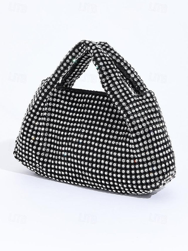 Rhinestone Women's Sparkling – Evening Handbag Silver