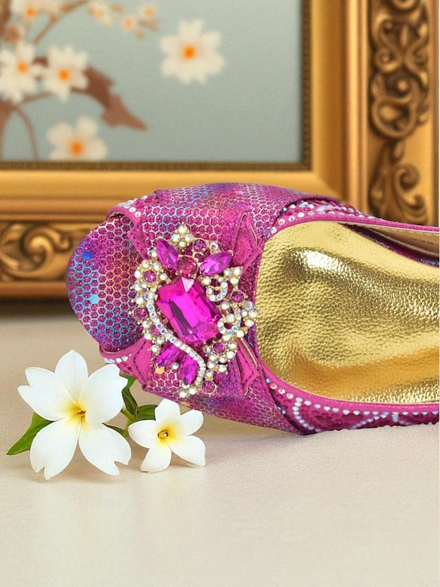 and Women's Matching Heels Clutch Slingback Gold Rhinestone