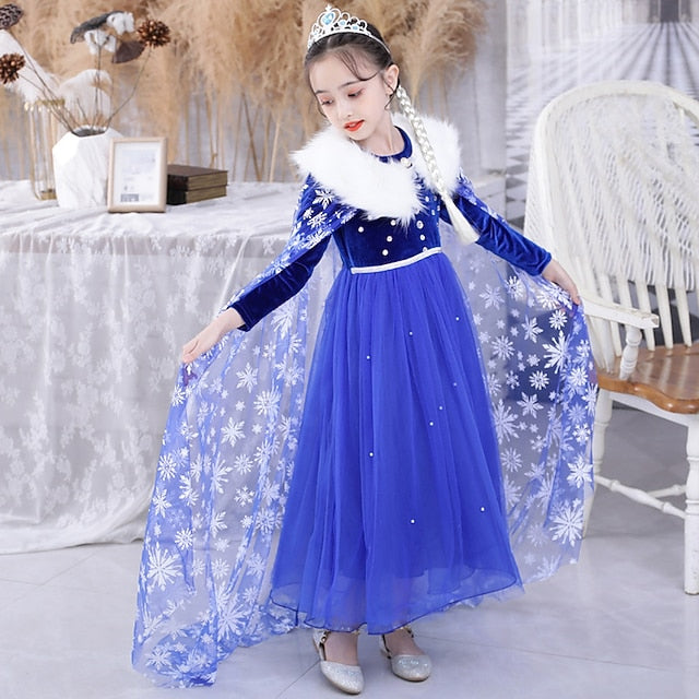 Girl Dress Theme Fairytale Elsa Frozen Princess Party Flower