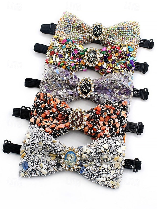 Bow Men's – Luxury Strap Tie Gemstone with Adjustable
