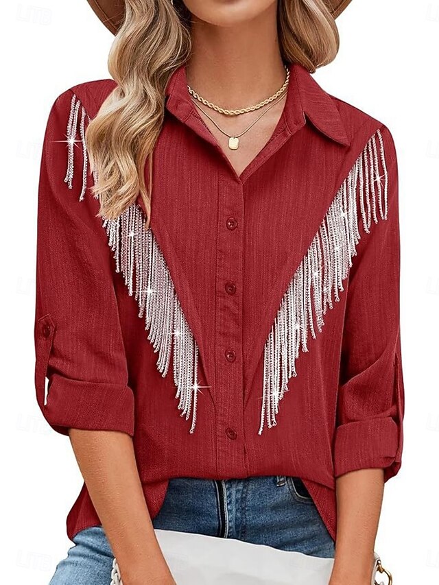 Women's Shirt Tunic Button Down Shirt Casual Shirt Buttons