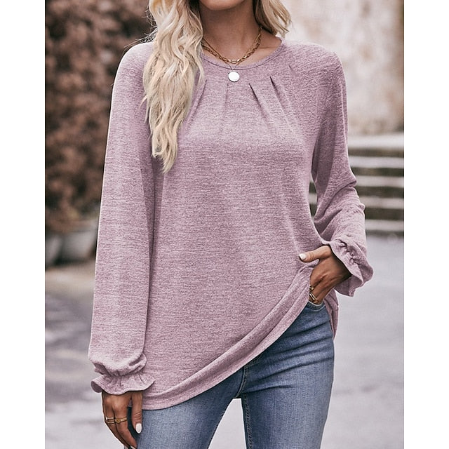 Women's Pullover Shirt Casual Tops Long Sleeve Top