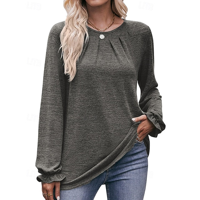 Women's Pullover Shirt Casual Tops Long Sleeve Top