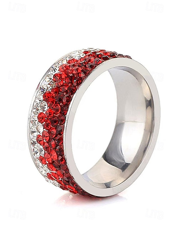 – Ring Stainless Stylish Red Steel Christmas Men's
