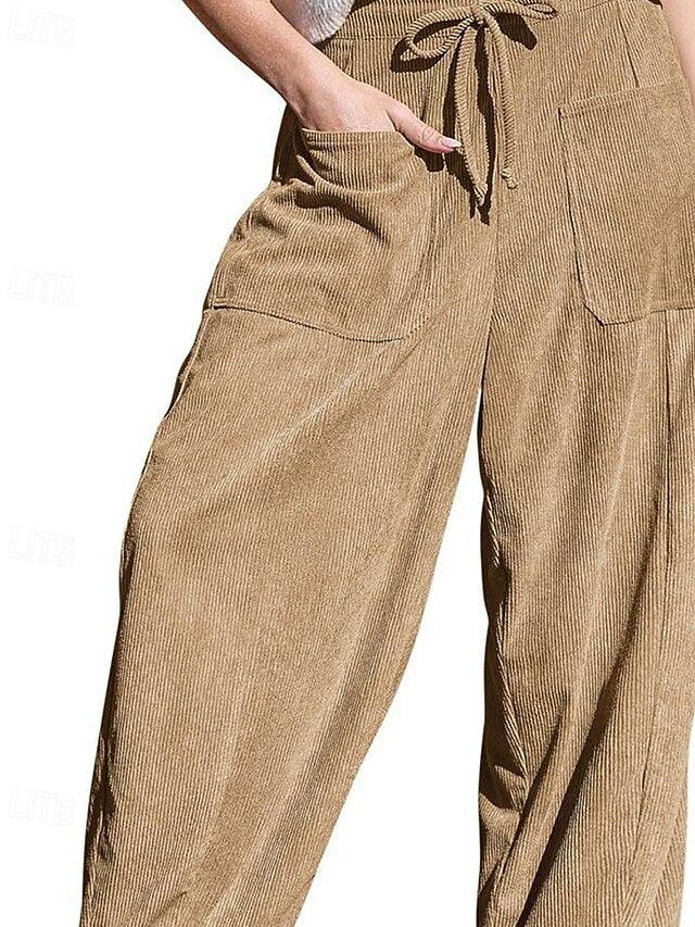 Women's Culottes Wide Leg Chinos Pants Trousers Harem Pants
