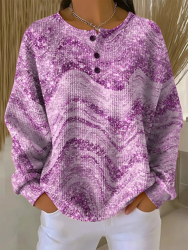 Women's Pullover Sweatshirt Abstract Casual Long Sleeve