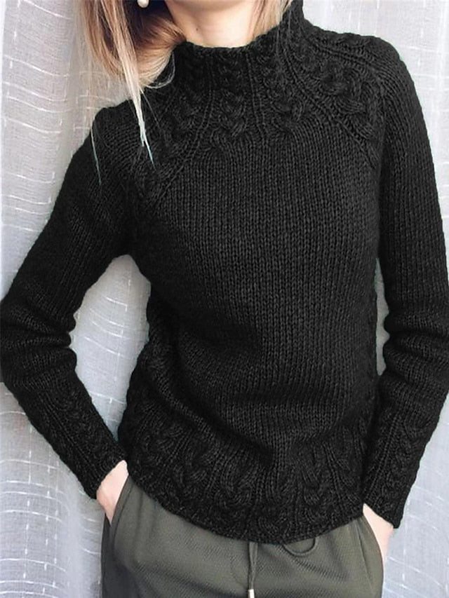 Women's Pullover Sweater Jumper Stylish Casual Soft Solid