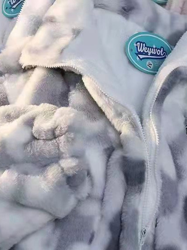 Coat Jacket Women's Warm Faux Teddy Fur Fleece