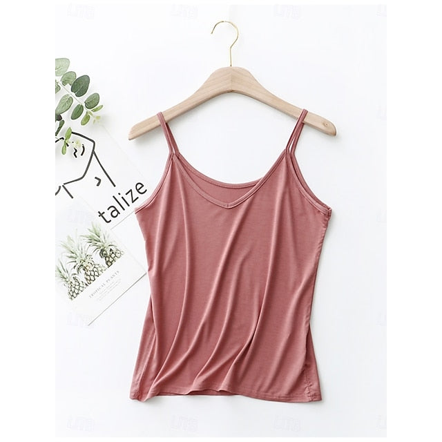 Women's Camisole Tank Top Backless Solid Color Daily Basic