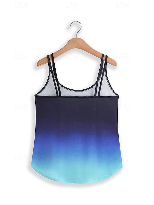 Women's Camisole Tank Top Sleeveless Gradient Scoop Neck
