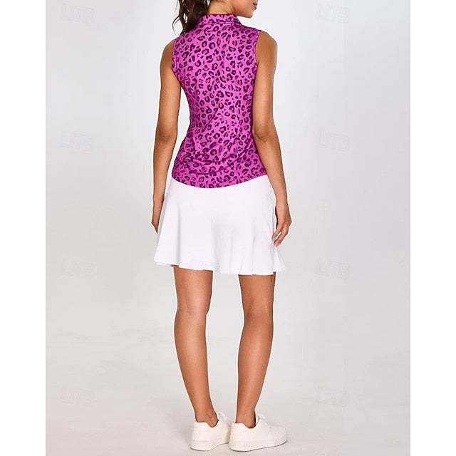 Women's Graphic Leopard Sport Shirt Golf Polo Shirt Tennis