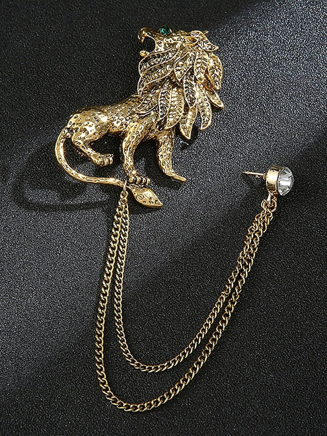 Christmas Lapel Pin with Men's Brooch Deer