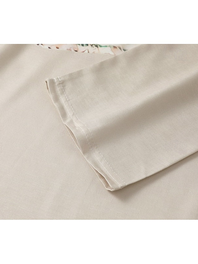 Women's Western Blouse Boho Shirt Blouse Faux Cotton Linen