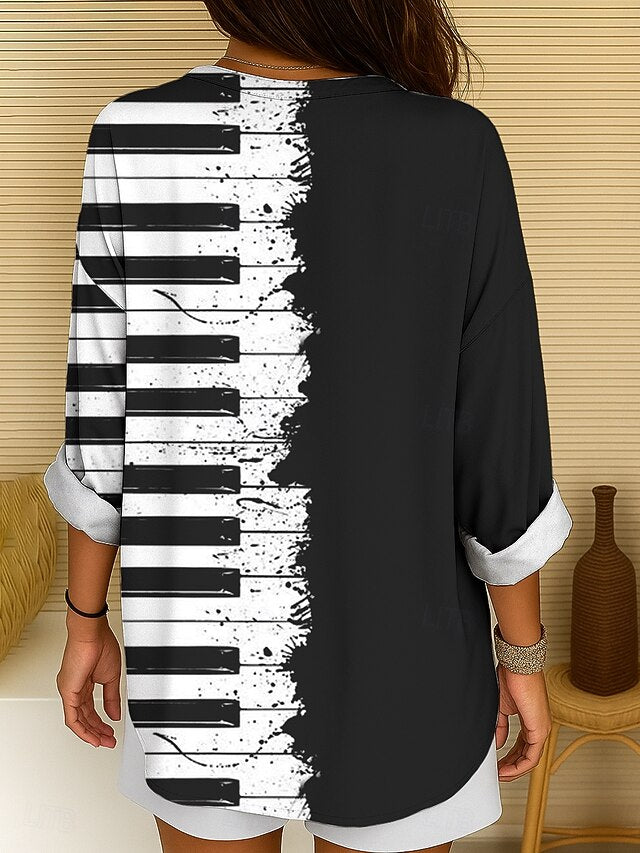 Music Festival Women's Blouse Linen Like Breathable