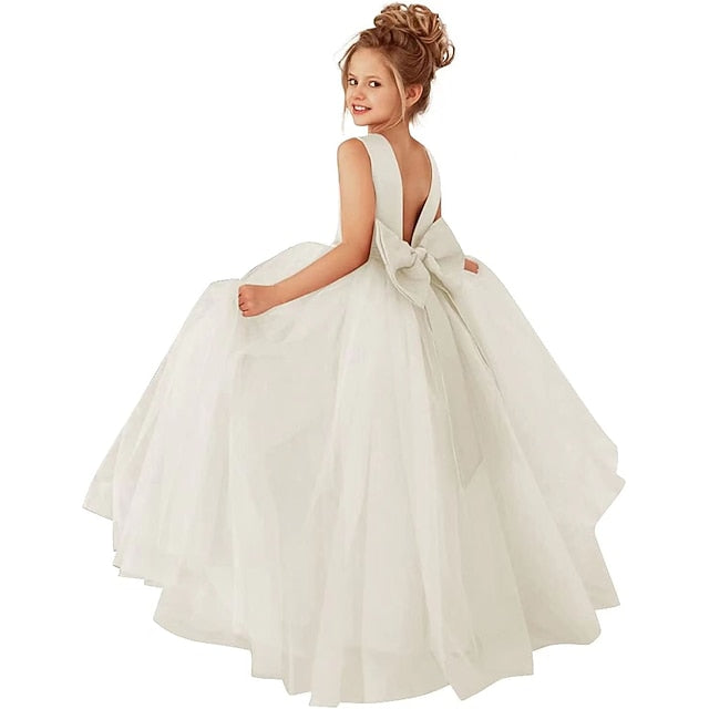 Kids Dress Girls' Party Color Solid Flower Girl